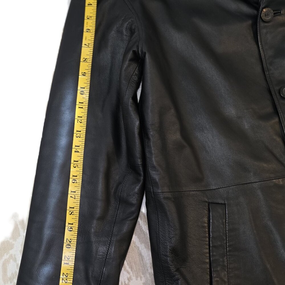U.S. Polo Assn. Black Leather Jacket Men's Medium Outerwear Quilted Lining - Picture 11 of 16